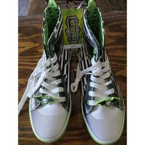 Ground Up Beetlejuice high-top sneakers, bold black/white stripes Women's sz 9.5